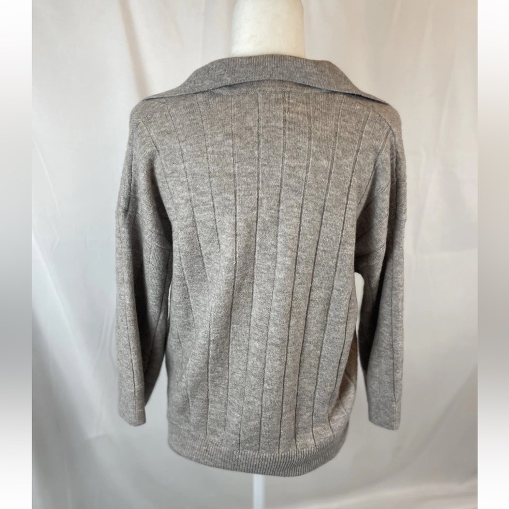 H&M Fine Knit Sweater Polo Shirt Top 3/4 Sleeve Woman’s Size‎ XS Classic RELAXED - Picture 7 of 16